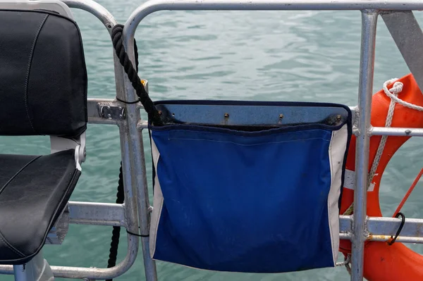 Rope is kept stored away in a rope bag, this keeps it from getting tangled or being unsafe on board the boat.