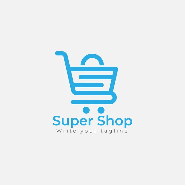 Shopping Logo Design Template Concept Digital Shopping Supermarket — Stock vektor