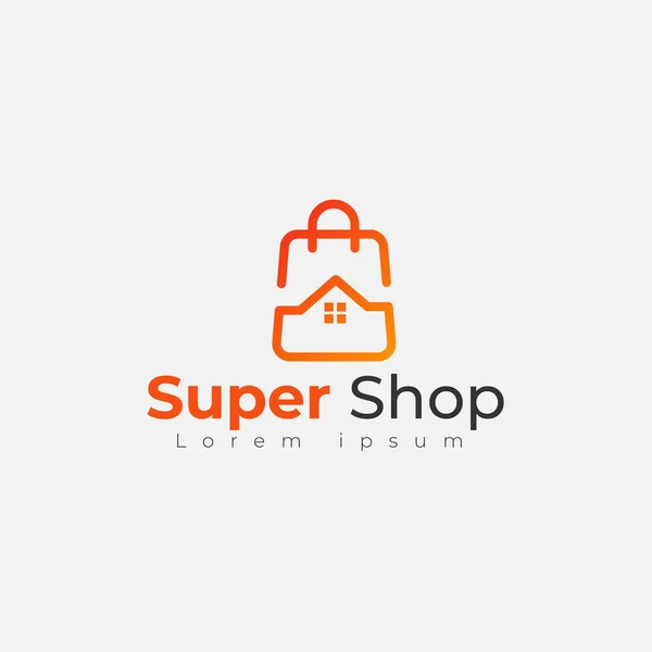 Shopping Logo Design Template Concept Digital Shopping Supermarket — Image vectorielle