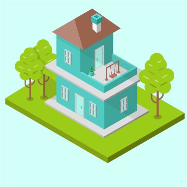 3d home building bedroom illustration
