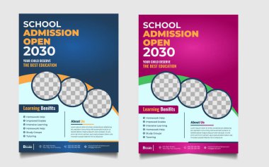 Creative style admission flyer template for school, college, university, coaching center vector design