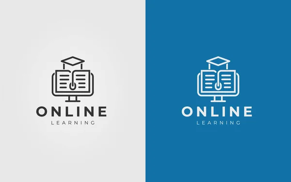 Logo Design Education Concept Online Education Computer Mouse Cursor Elearning — Stockvektor