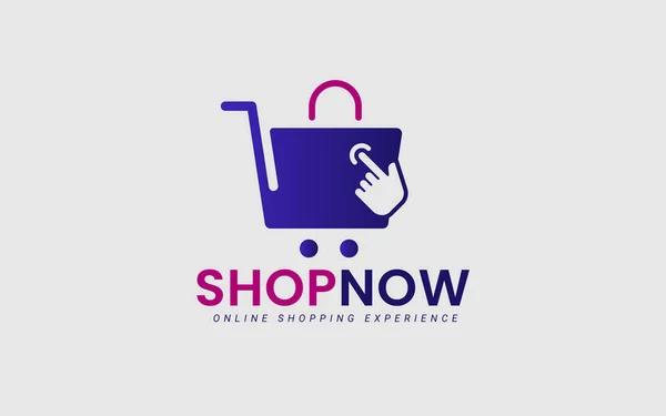 Shopping Logo Design Template Concept Digital Shopping Bag Store House — Stock vektor