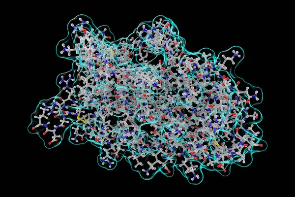 Molekularmodell Des Menschlichen Erythropoetins Epo Epoetin Protein Das Die Produktion — Stockfoto