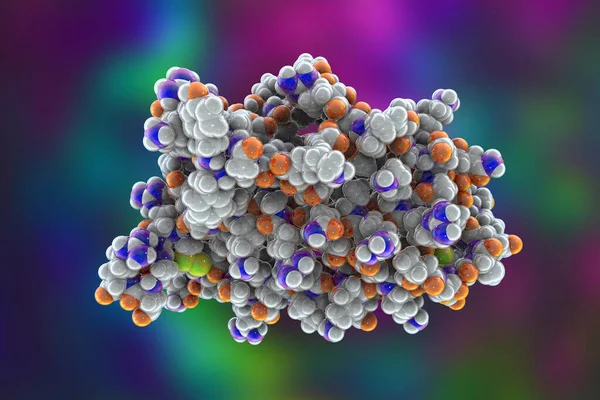 Nsan Eritropoetinin Moleküler Modeli Epo Epoetin Kırmızı Kan Hücrelerinin Üretimini — Stok fotoğraf