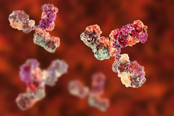 Bağışıklık Sistemini Koruyan Antikor Moleküler Modeli Mmünoglobülin Molekülü Boyutlu Illüstrasyon — Stok fotoğraf