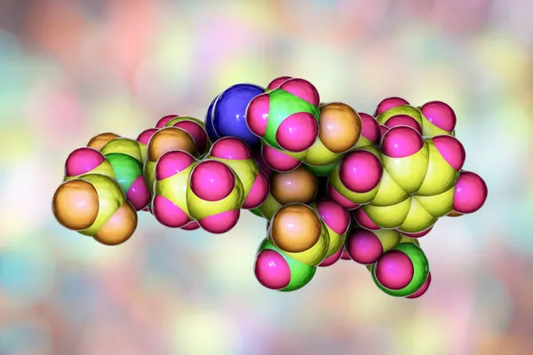 Molecule Oxytocin Hormone Released Neurohypophysis Illustration Causes Uterine Contraction Milk — Stock Photo, Image