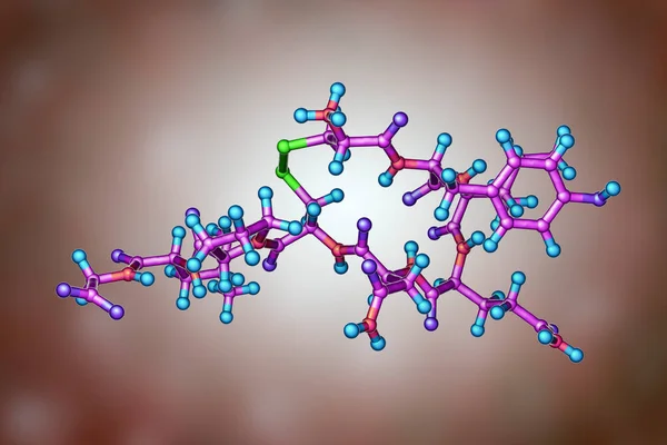 Молекула Окситоцина Гормона Высвобожденного Нейрогипофиза Иллюстрация Вызывает Сжатие Матки Выброс — стоковое фото
