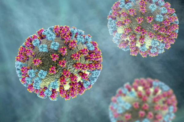 Virus Influenza H3N2 Ilustración Que Muestra Picos Glucoproteína Superficial Hemaglutinina — Foto de Stock