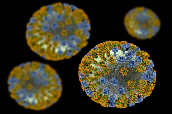 Influenza Vírus H3N2 Ilustração Mostrando Picos Glicoproteína Superfície Hemaglutinina Neuraminidase — Fotografia de Stock