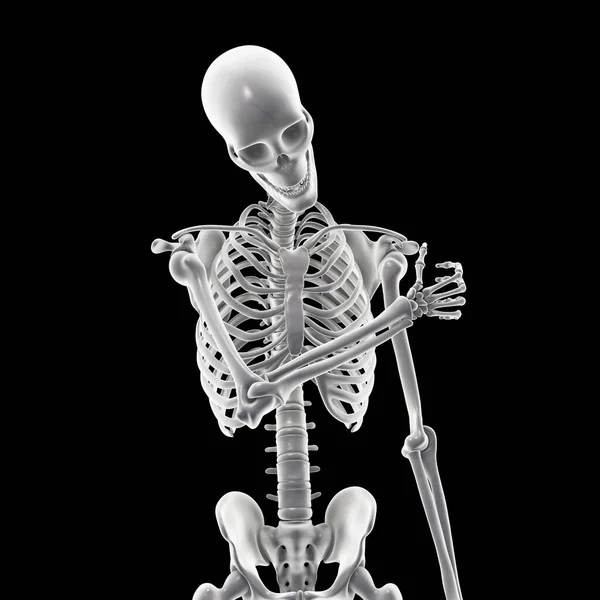 肩部疼痛的人体骨骼 3D图解 — 图库照片