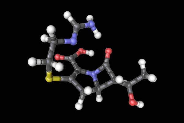 Imipenem Antibiotisches Molekül Illustration Intravenöses Beta Lactam Breitbandantibiotikum Das Gegen — Stockfoto