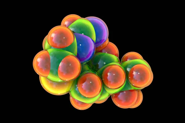 免疫系の抗生物質分子 3Dイラスト 多くの多剤耐性グラム陰性菌によって産生される ラクタマーゼ酵素に対して耐性のある ラクタム広いスペクトル抗生物質に違反する — ストック写真