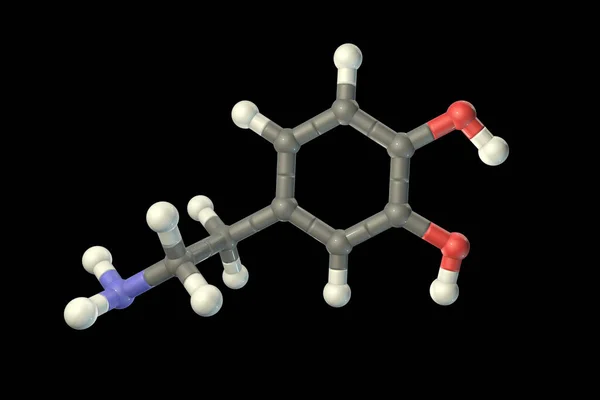 Μόριο Ντοπαμίνης Τρισδιάστατη Απεικόνιση Ένα Νευροδιαμορφωτικό Μόριο Ένας Νευροδιαβιβαστής Είναι — Φωτογραφία Αρχείου