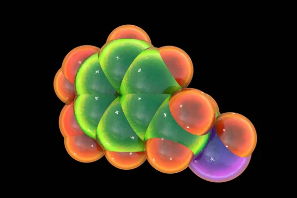 Molecola Dopamina Illustrazione Una Molecola Neuromodulatoria Neurotrasmettitore Una Parte Fondamentale — Foto Stock