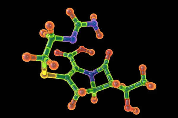 Молекула Антибиотиков Imipenem Иллюстрация Внутривенные Бета Лактамы Широкого Спектра Антибиотики — стоковое фото