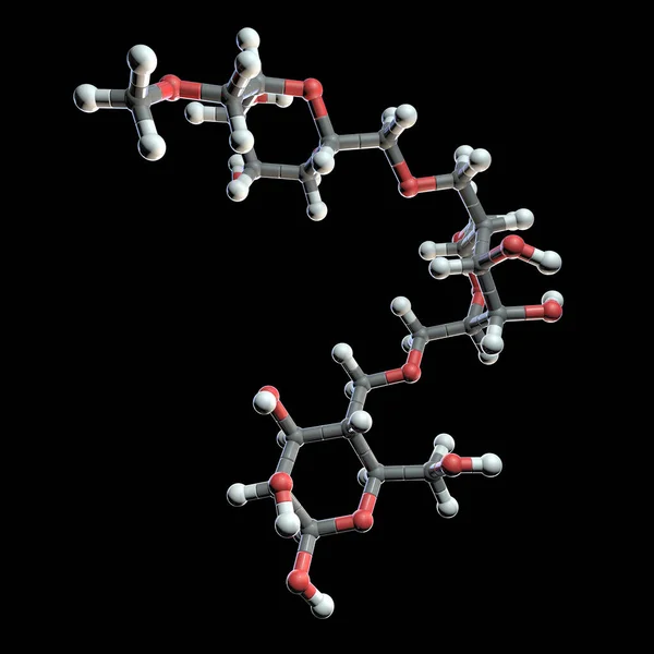 Pullulaanimolekyyli Kuva Polysakkaridipolymeeri Joka Koostuu Maltotrioosiyksiköistä Joita Käytetään Suuhygieniatuotteiden Valmistuksessa — kuvapankkivalokuva