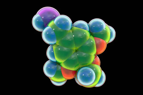 Молекула Мескаліну Природна Галюциногенна Речовина Присутня Плоті Декількох Кактусів Ілюстрація — стокове фото