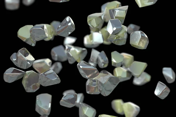 Nanodiaminy Lub Diamentowe Nanocząstki Ilustracja Diamenty Rozmiarze Poniżej Mikrometra Nanocząsteczki — Zdjęcie stockowe