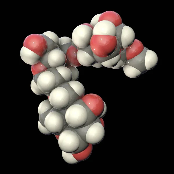 Molécule Pullulan Illustration Polymère Polysaccharidique Constitué Unités Maltotrioses Utilisé Dans — Photo