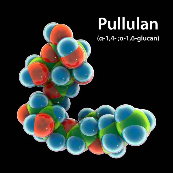 Молекула Пуллулана Иллюстрация Полисахаридный Полимер Состоящий Блоков Мальтотриозы Используемых Производстве — стоковое фото