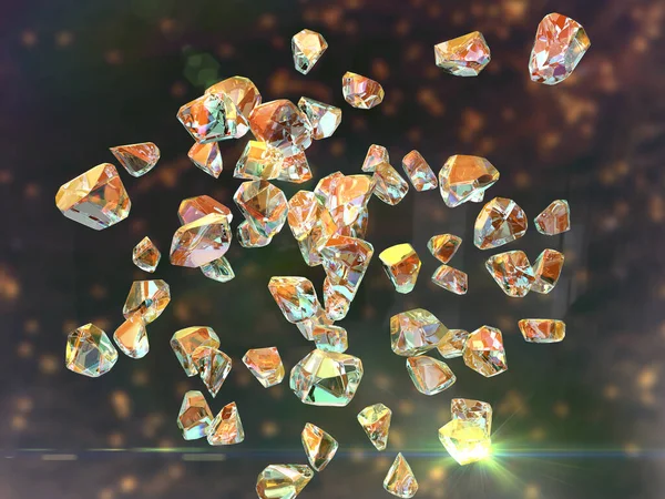 ナノダイヤモンド またはダイヤモンドナノ粒子 3Dイラスト 1マイクロメートル以下の大きさのダイヤモンド その他の産業の可能性が高いナノ粒子 — ストック写真