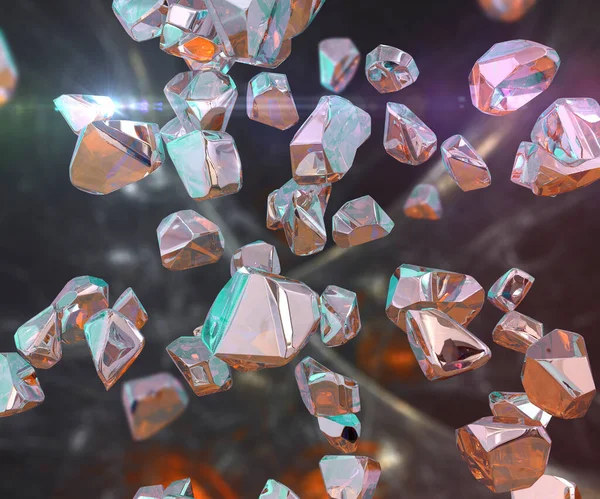 Nanodiamonds Diamond Nanoparticles Illustration Diamonds Size Micrometre Nanoparticles High Potential — Stock Photo, Image