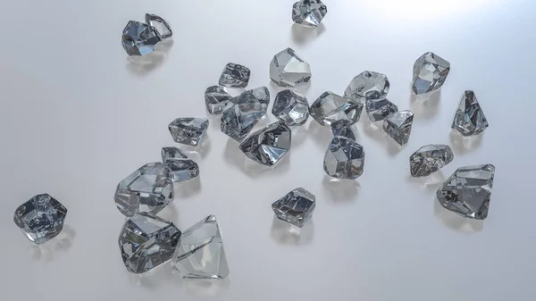 Νανοδιαμάντια Νανοσωματίδια Διαμαντιών Τρισδιάστατη Απεικόνιση Διαμάντια Μέγεθος Μικρότερο Του Μικρομέτρου — Φωτογραφία Αρχείου