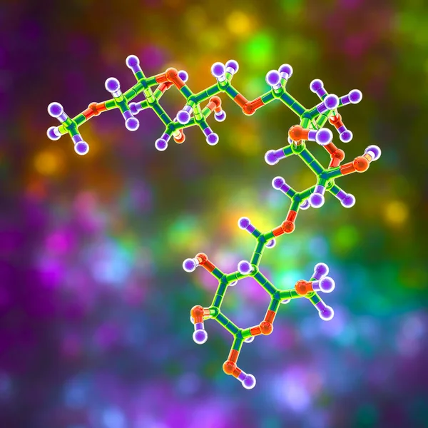 Pullulan Molecule Illustration Polysaccharide Polymer Consisting Maltotriose Units Used Production — Stock Photo, Image