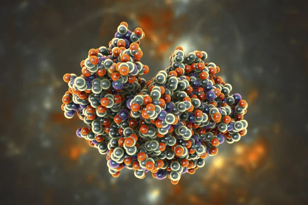 Molekuła Enzymu Żołądkowego Pepsyny Ilustracja — Zdjęcie stockowe
