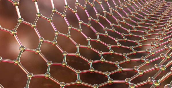 Nanotubo Carbono Ilustración Que Muestra Estructura Carbono Hexagonal Nanotubo También — Foto de Stock