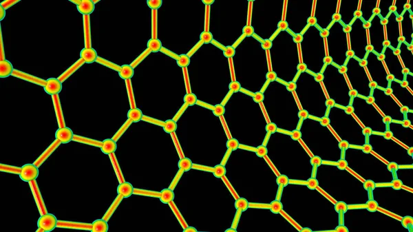 Szén Nanocső Illusztráció Amely Nanocső Hatszögletű Szénszerkezetét Ábrázolja Más Néven — Stock Fotó