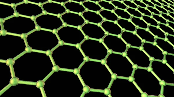 Struttura Atomica Grafene Illustrazione Grafene Allotropo Carbonio Che Consiste Singolo — Foto Stock