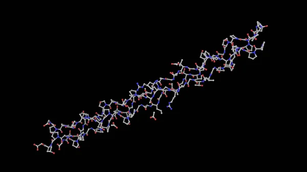 Cząsteczka Kolagenu Ilustracja Pokazująca Strukturę Molekularną Kolagenu Głównego Składnika Tkanki — Zdjęcie stockowe