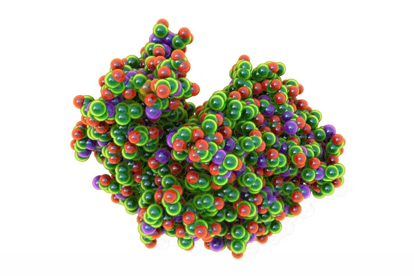 ペプシン胃酵素の分子 3Dイラスト — ストック写真