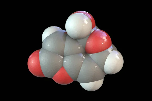 凝集素毒素的分子 3D图解 霉菌毒素霉菌曲霉 青霉和拜索拉米产生的一种霉菌毒素 存在于腐烂的苹果和其他食物中 — 图库照片