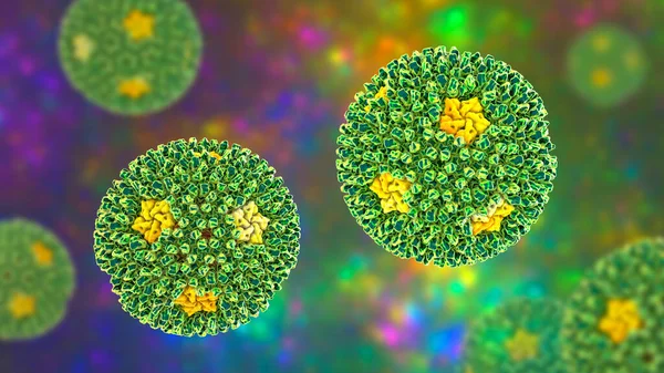 Reovirüsler Gastrointestinal Solunum Sistemlerinde Enfeksiyona Neden Olan Virüsler Boyutlu Illüstrasyon — Stok fotoğraf