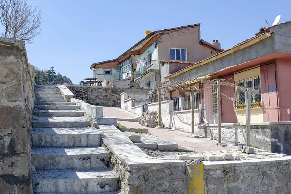 Traditional Turkish Houses Stairs Afyonkarahisar Old Town Afyon Turkey — Stock Photo, Image