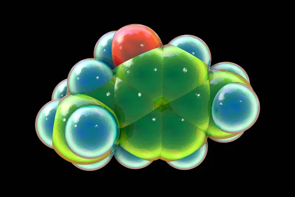 Molécula Thymol Ilustración Compuesto Orgánico Natural Que Encuentra Aceite Tomillo — Foto de Stock