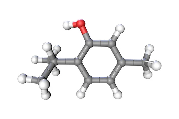 Thymol Molekül Illustration Natürliche Organische Verbindung Thymianöl Hat Antiseptische Eigenschaften — Stockfoto