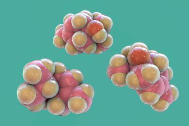 Terpinen-4-ol molekülü, 3 boyutlu çizim. Doğal olarak, çay ağacı yağı, lavanta yağı ve kekik yağında bulunan organik bileşik antiseptik özelliklere sahiptir.
