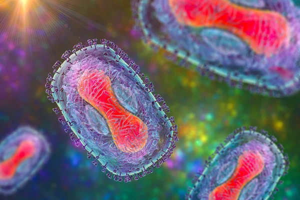 Apenpokkenvirus Illustratie Een Zoönotisch Virus Uit Familie Poxviridae Veroorzaakt Apen — Stockfoto