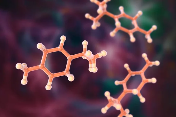 Molécula Gama Terpineno Ilustração Composto Orgânico Natural Encontrado Óleos Essenciais — Fotografia de Stock