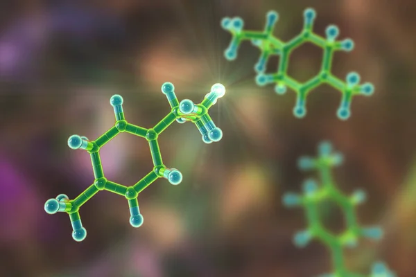 Molécula Gama Terpineno Ilustração Composto Orgânico Natural Encontrado Óleos Essenciais — Fotografia de Stock