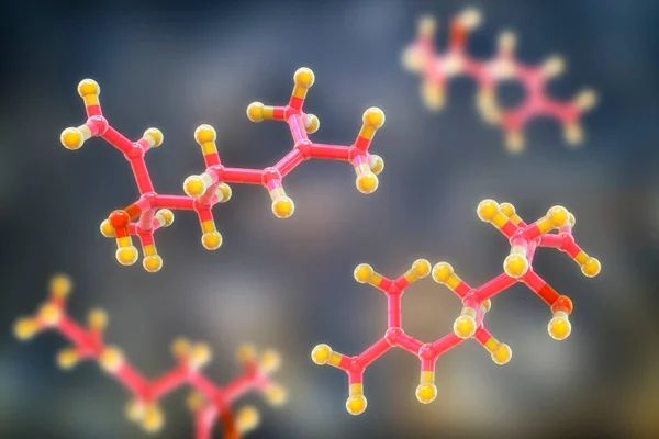 Molécula Linalool Ilustración Compuesto Orgánico Natural Que Encuentra Los Aceites — Foto de Stock