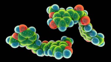 Curkimin molekülü, zerdeçal ve 3 boyutlu resimden elde edilen sarı-turuncu bir boya. Yüksek antioksidan, antienflamatuar, kemoterapi ve kanser önleyici aktiviteleri var.