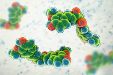 Curkimin molekülü, zerdeçal ve 3 boyutlu resimden elde edilen sarı-turuncu bir boya. Yüksek antioksidan, antienflamatuar, kemoterapi ve kanser önleyici aktiviteleri var.