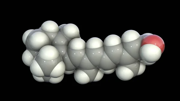 Μοριακό Μοντέλο Βιταμίνης Ρετινόλης Τρισδιάστατη Απεικόνιση Παίζει Σημαντικό Ρόλο Στο — Φωτογραφία Αρχείου