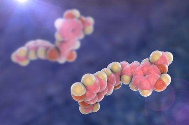 Curkimin molekülü, zerdeçal ve 3 boyutlu resimden elde edilen sarı-turuncu bir boya. Yüksek antioksidan, antienflamatuar, kemoterapi ve kanser önleyici aktiviteleri var.