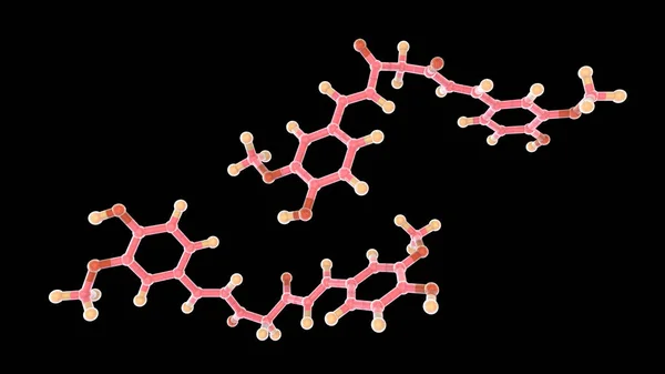 Curcumin Molecule Yellow Orange Dye Obtained Turmeric Illustration Has High —  Fotos de Stock